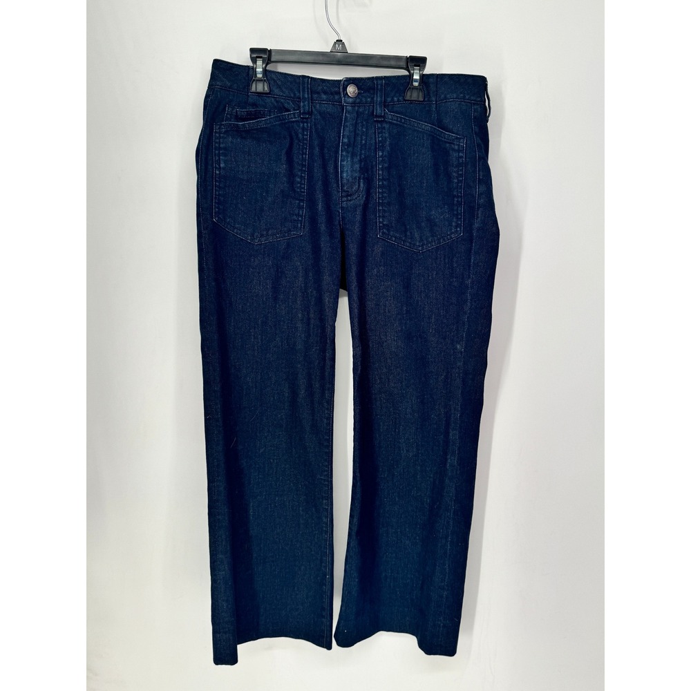 Lauren Jeans Co Ralph Lauren Wide Leg Jeans Womens 8 Blue Good Lace Up Back 2853
